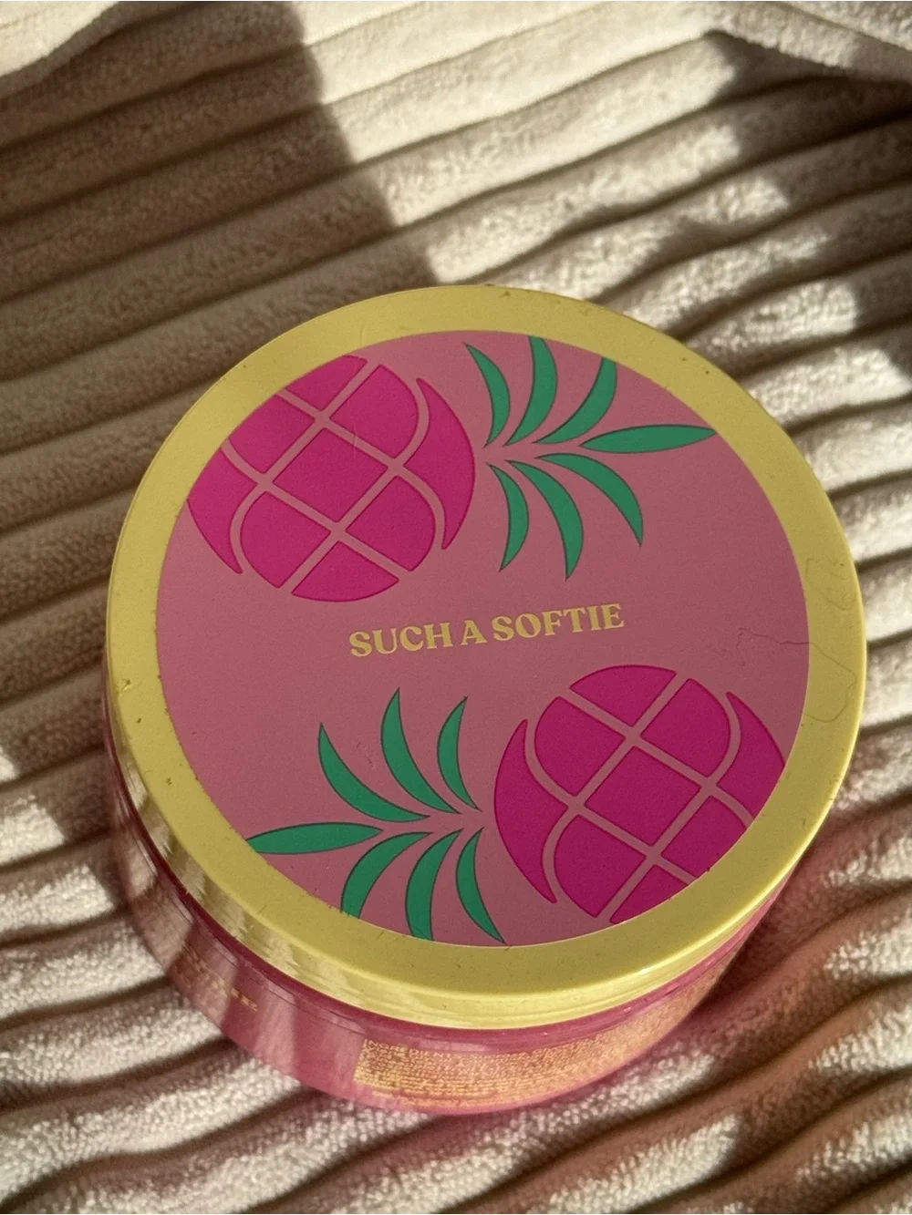 NEW(Fctry Sealed) PINK Victoria’s Secret (2)Pink Pineapple Body Scrub Exfoliator
